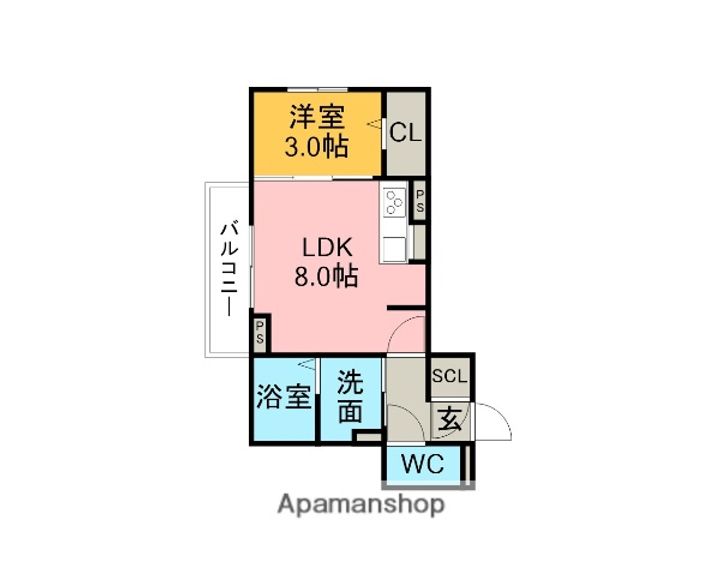 ソレイユ野田新町306の間取り