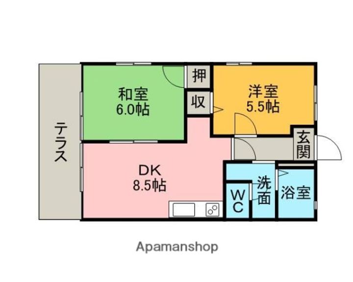 ハートホーム八ッ橋B101の間取り