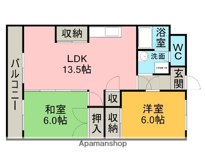 山石第一ハイツ102の間取り