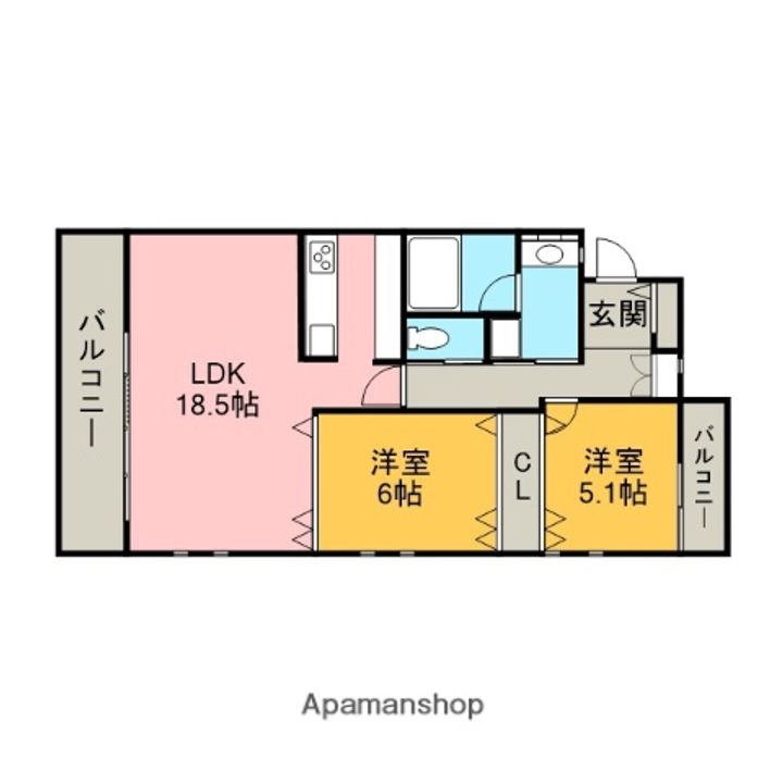 HOLLY HILLS RESIDENCE EAST201の間取り