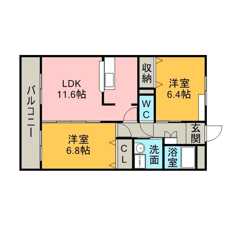 ルミナス緒川205の間取り