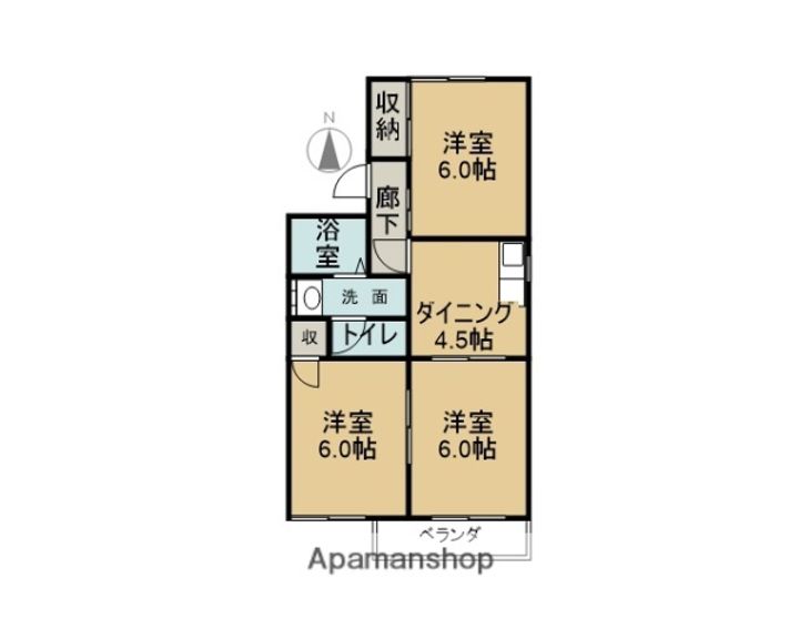 コーポラス テラザワB201の間取り