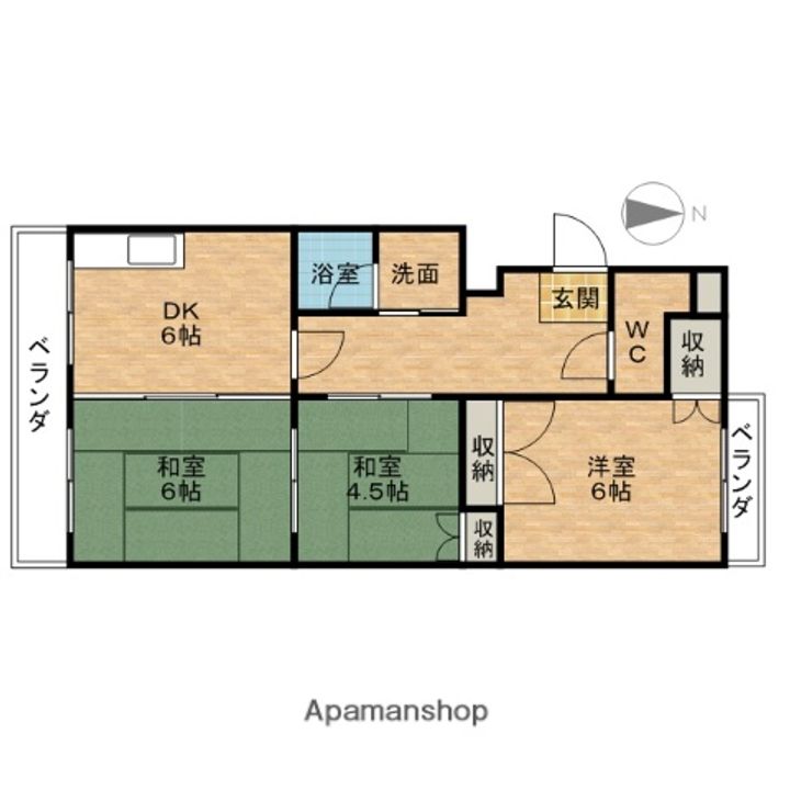 愛知県犬山市大字五郎丸字前畑の賃貸マンションの間取り