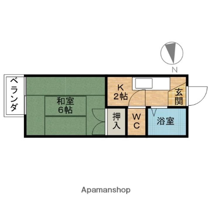 愛知県犬山市大字五郎丸字新田組の賃貸アパート210の間取り