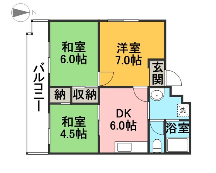 コーポ橘3Aの間取り
