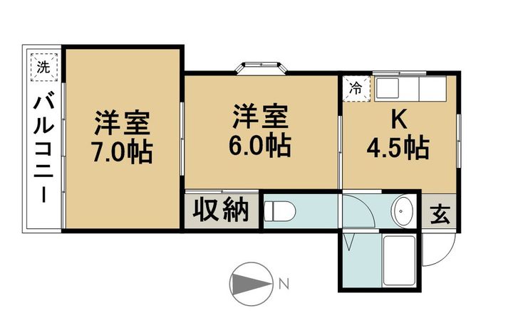 ベルハウス2-Dの間取り