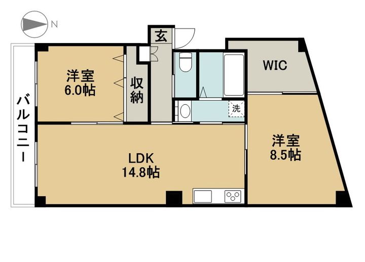 八幡マンション405の間取り