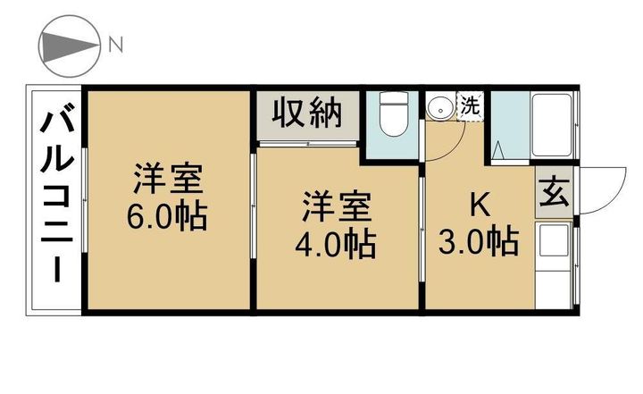 コーポ法成寺202の間取り