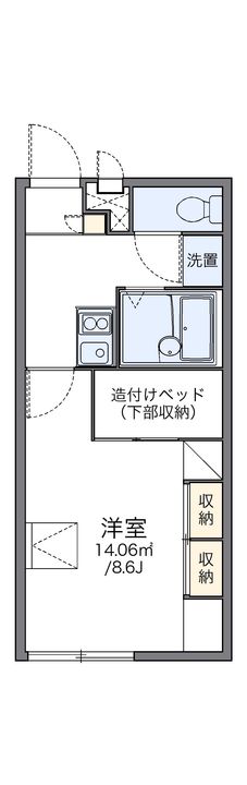 レオパレスパールアケノ第2204の間取り