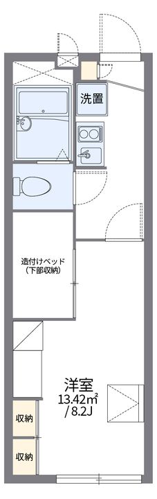 レオパレスポートリーファームⅡ203の間取り