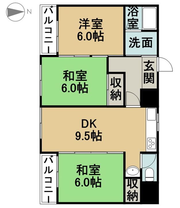 サンコーポ富塚1Bの間取り