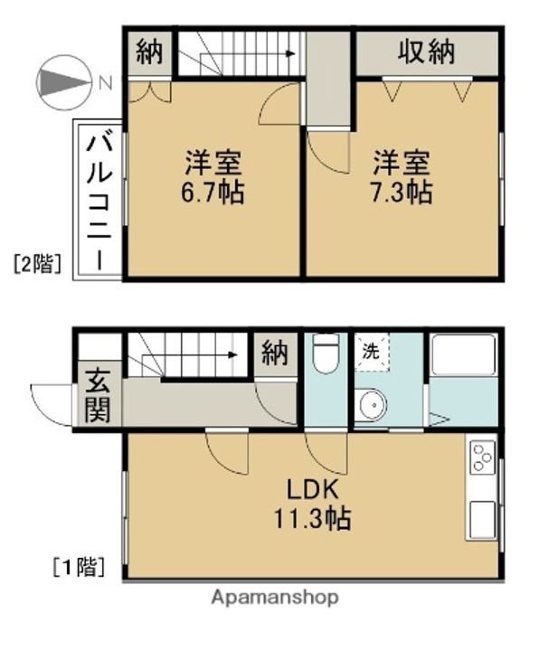 ルミエール甚目寺102の間取り