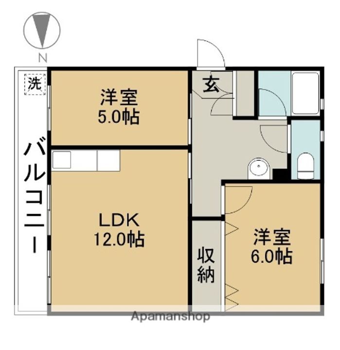 第二津島コーポA棟402の間取り