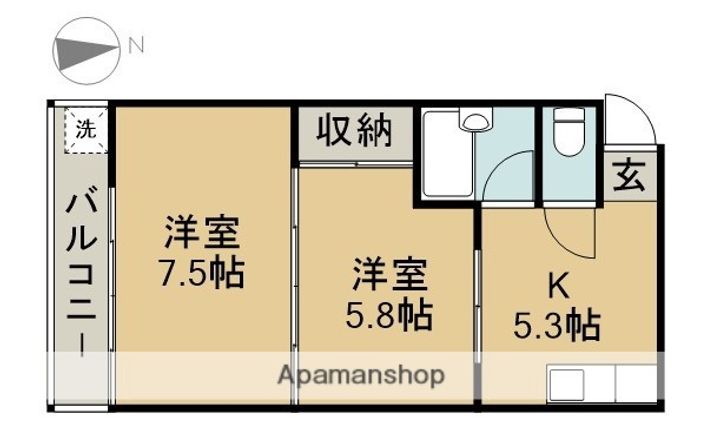 エポック城2Aの間取り