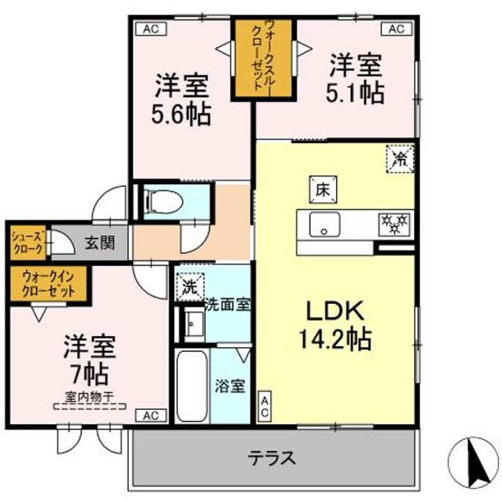 YOKOI HOUSE ⅩI101の間取り