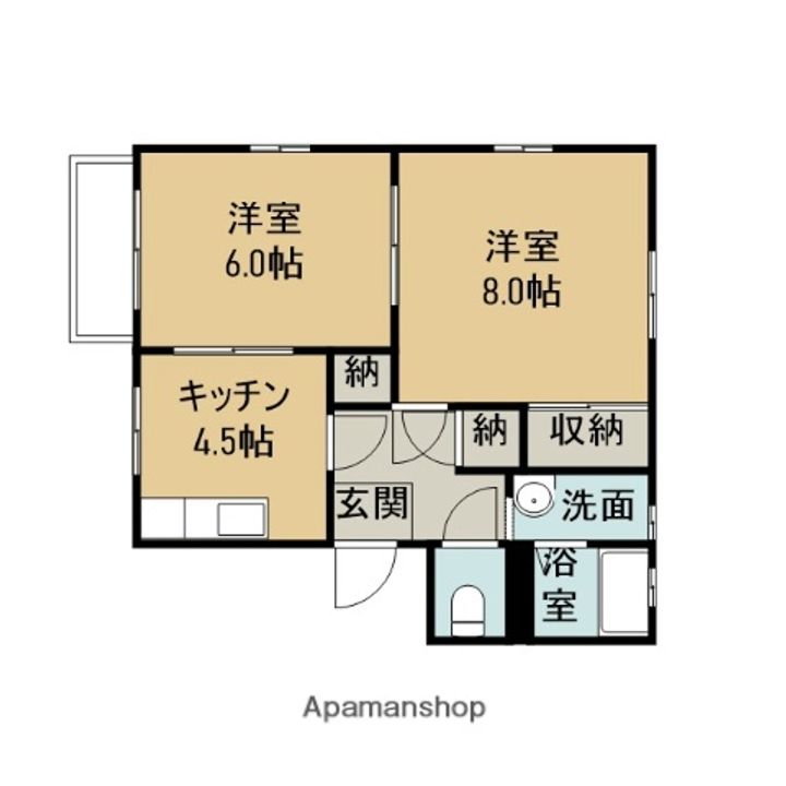 恵ハイツ201の間取り