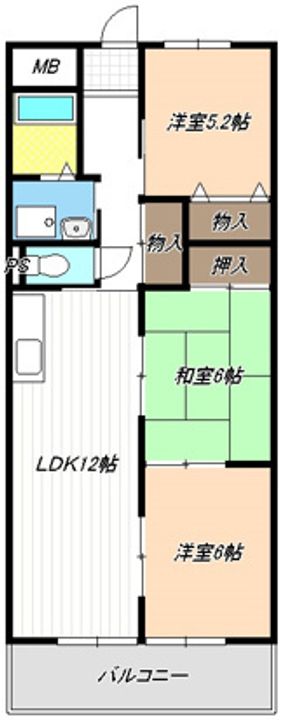 陽明ハイツの間取り