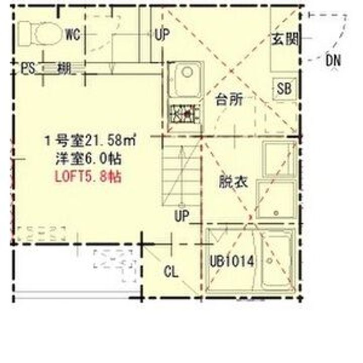 ハーモニーテラス鳥栖1018の間取り