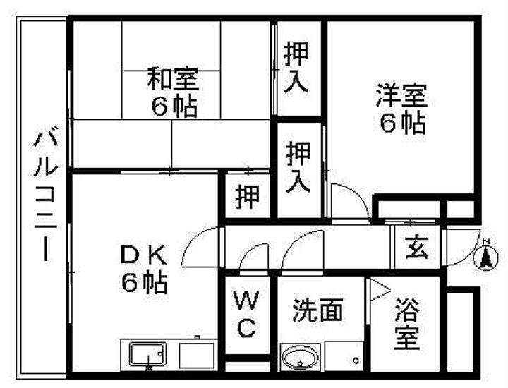 プライム八田106の間取り