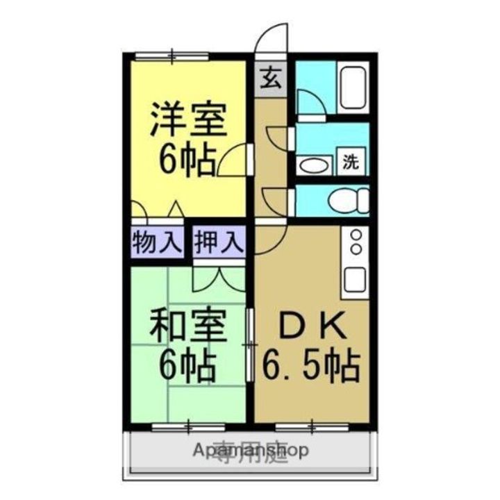 原松ハイツB101の間取り