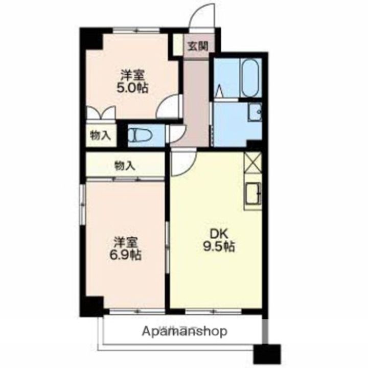 アーバンコア南浜田201の間取り