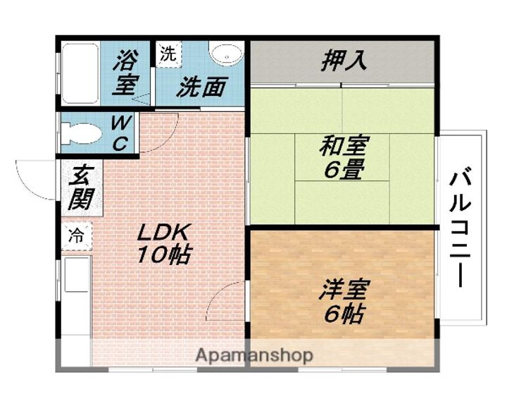 エンジェルハイツヤマカ(ハイツ)の間取り