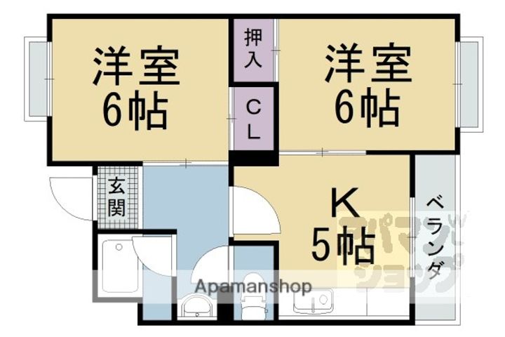 コーポ寺岡2-Dの間取り