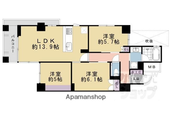 イーグルコート京都御所南プレミアム迎賓館201の間取り