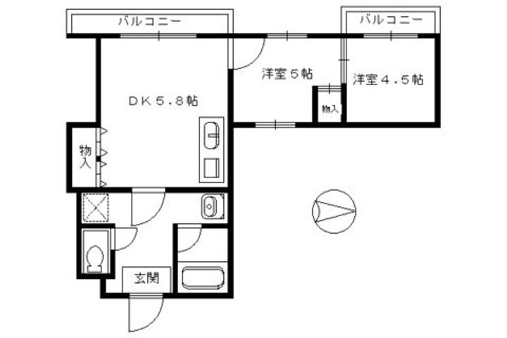 ファーストコート紫竹302の間取り