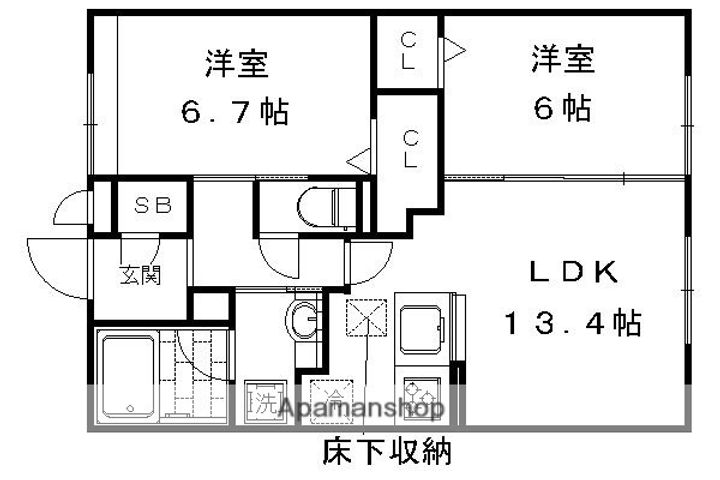 BNEXT 嵯峨106の間取り