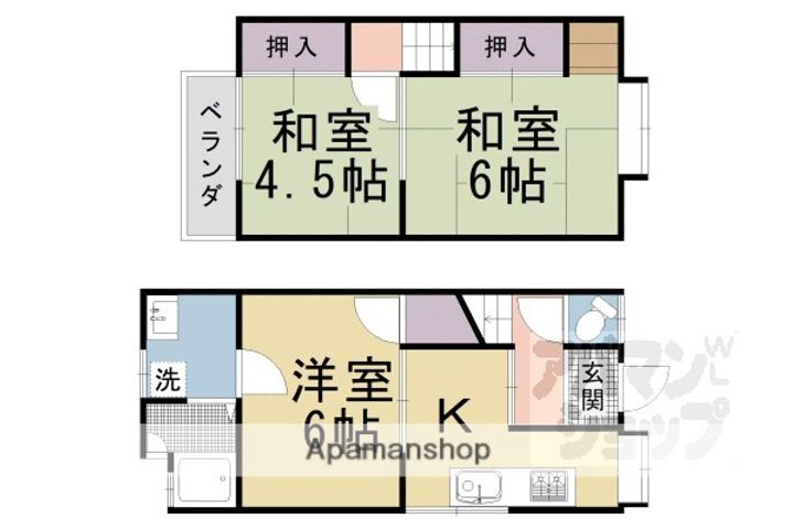 京都府京都市西京区上桂森上町(一戸建)の賃貸物件戸建ての間取り