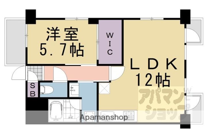 サンフローラ三条大宮403の間取り