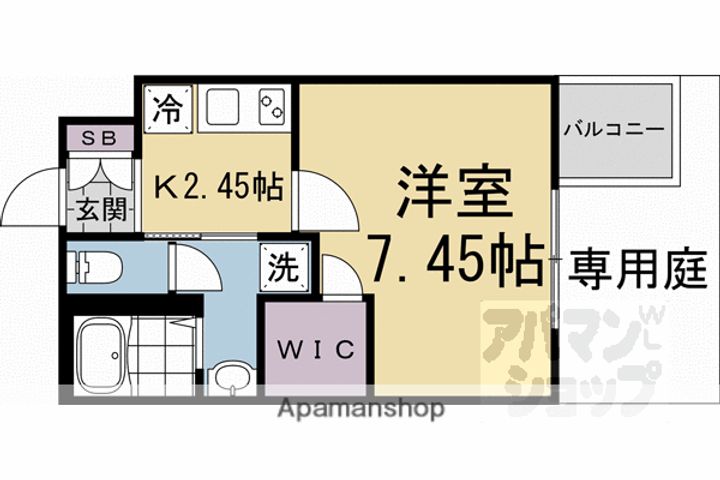 ウェルスクエア京都西陣WEST104の間取り