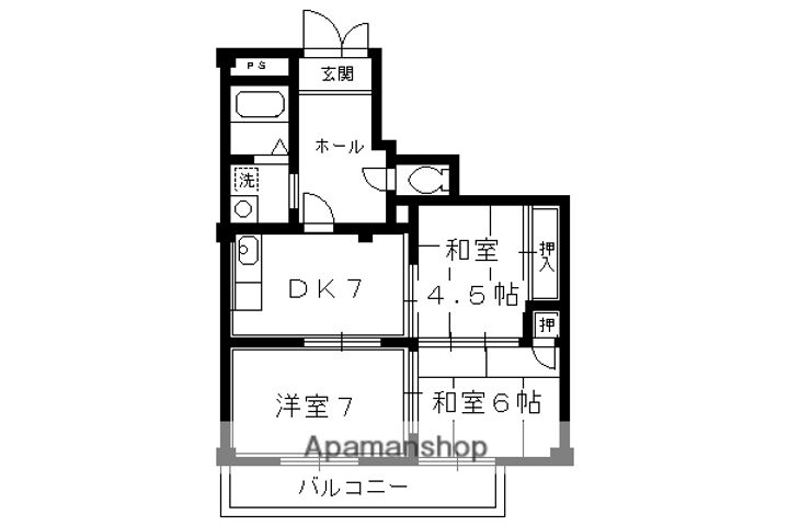 第2メゾン・ナカジマ202の間取り
