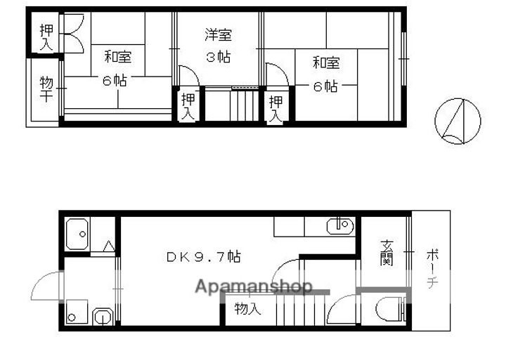 京都府京都市北区鷹峯上ノ町(一戸建)の賃貸物件戸建ての間取り