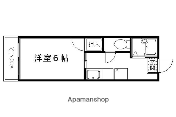 京都府京都市北区衣笠氷室町の賃貸マンションの間取り