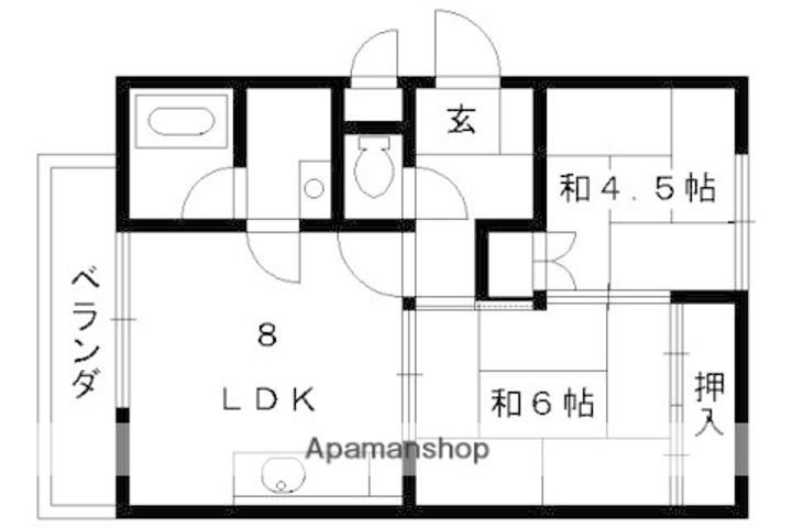 シャンブル202の間取り