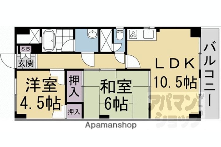 安井マンション2-Aの間取り