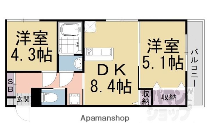 グリーンティエラ宇治301の間取り