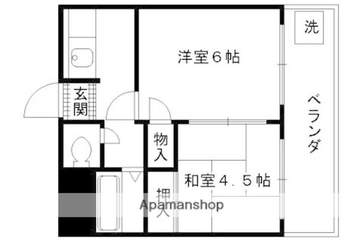 ヴィラ墨染203の間取り