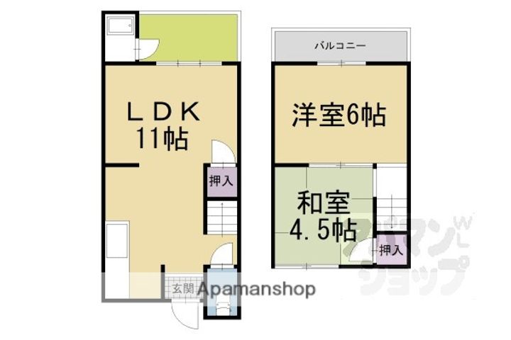 京都府京都市山科区音羽八ノ坪(一戸建)の賃貸物件戸建ての間取り
