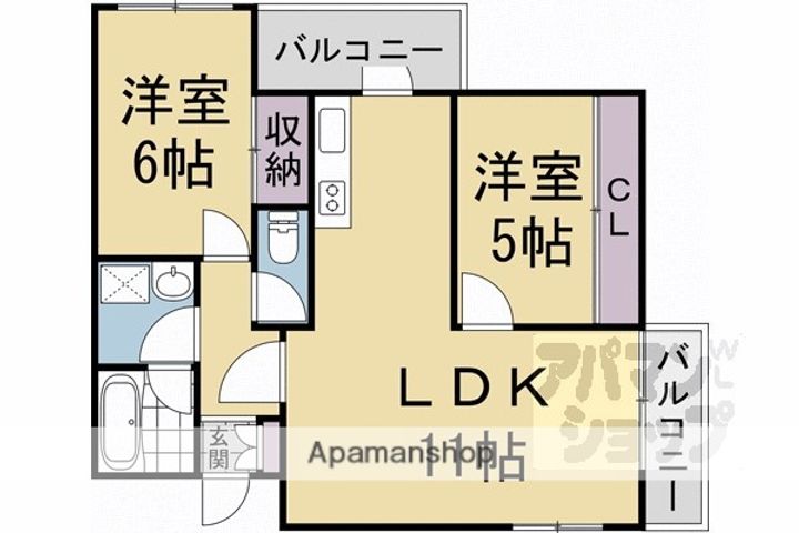 ランブラス桂207の間取り