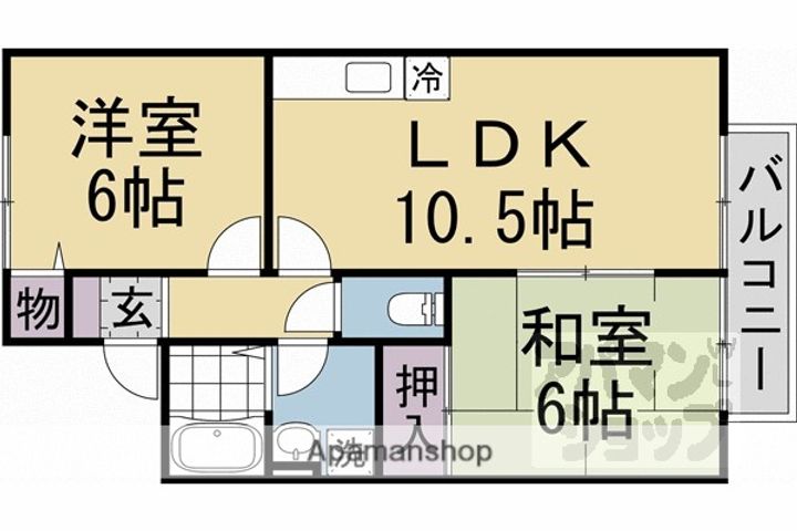 エーデルハイム千代川B-202の間取り