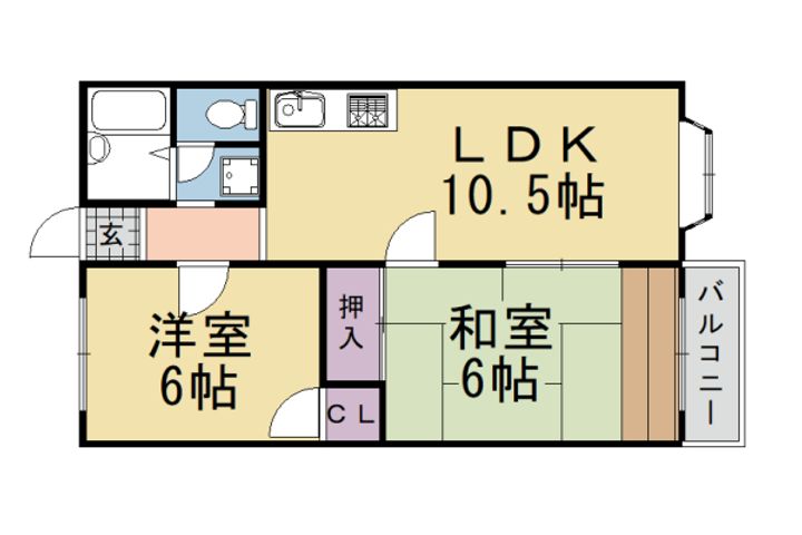 アルペジオ胡桃22の間取り