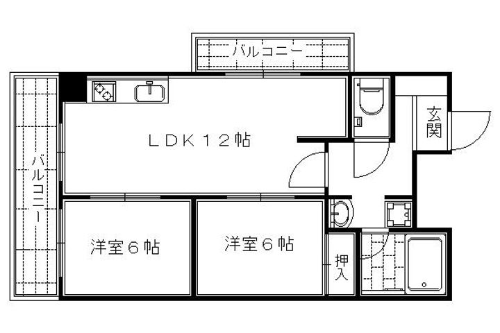 第21長栄コーポ小山403の間取り