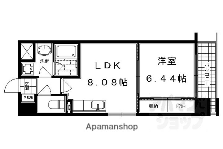 プラネシア星の子四条西洞院502の間取り