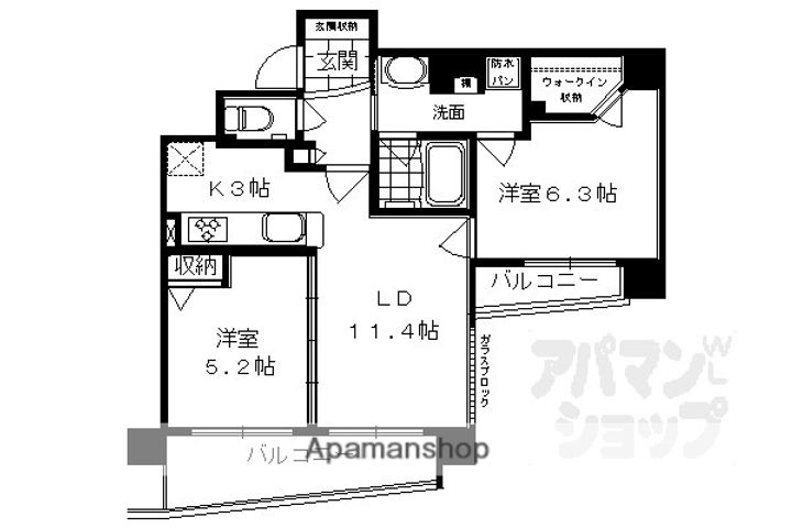 エステムプラザ京都四条烏丸704の間取り
