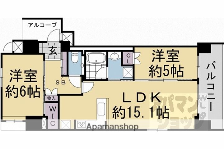 レ・ジェイド京都東洞院801の間取り