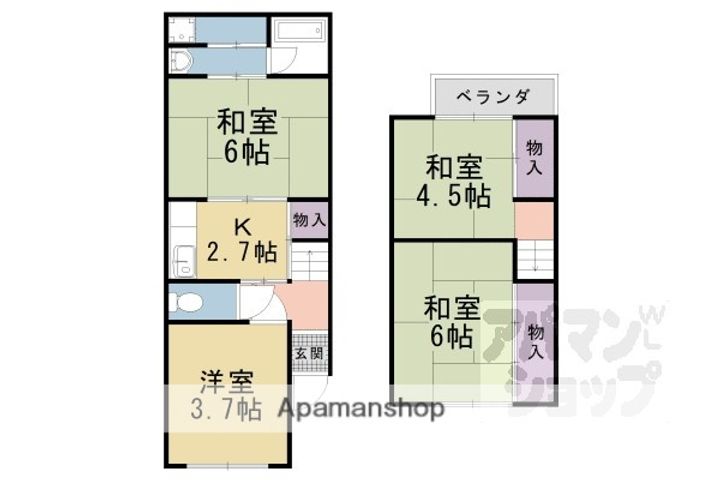 京都府京都市山科区音羽八ノ坪(一戸建)の賃貸物件戸建ての間取り