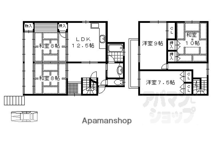 京都府京都市北区上賀茂神山(一戸建)の賃貸物件戸建ての間取り